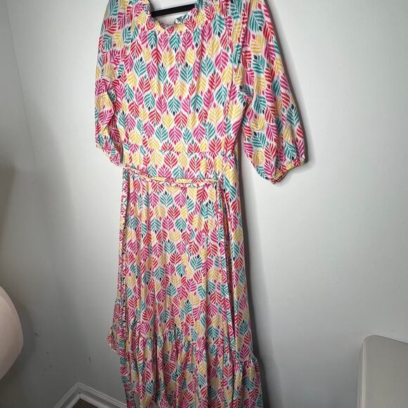 Boden Colorful Leaf Print Mini Dress - Picture 3 of 11